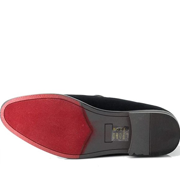 Men's Vintage Bow Tie Velvet Dress Loafers Slip On Fashion Shoes Classic Tuxedo - Picture 5 of 7